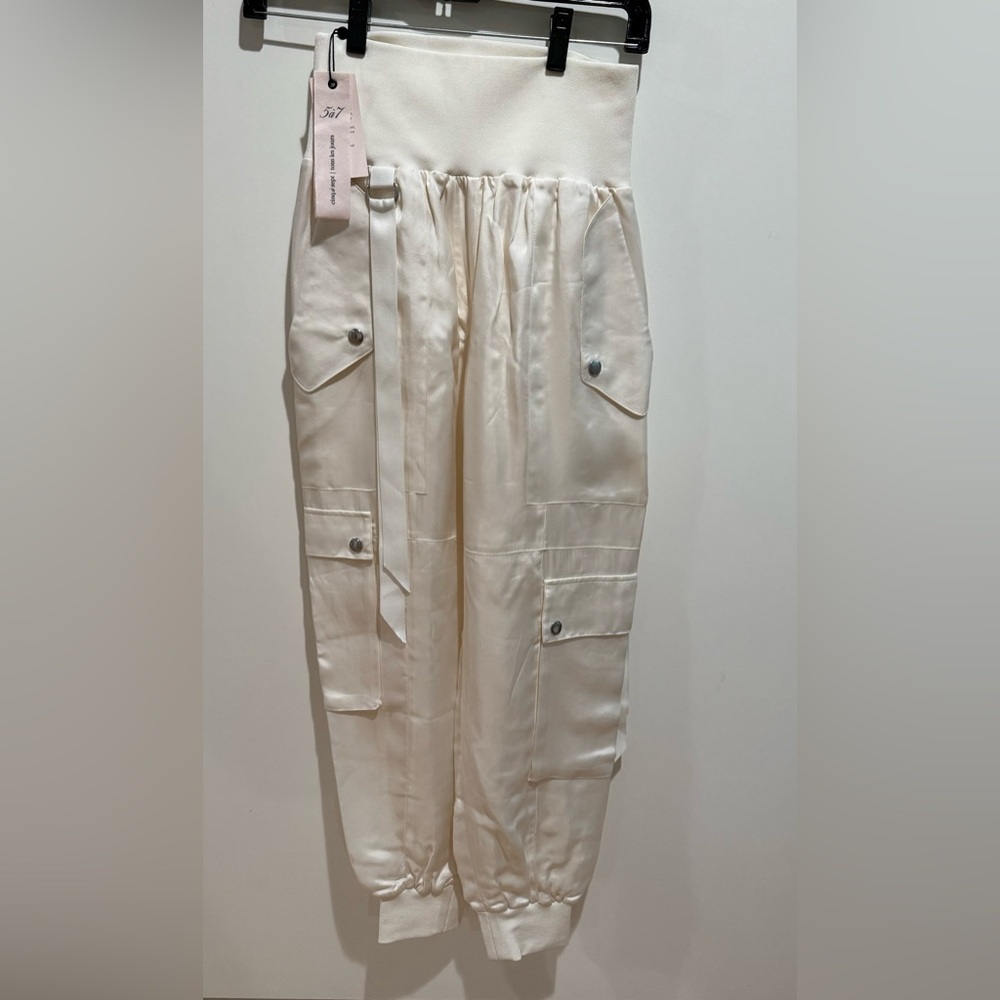 Cinq à Sept Harmony Pants; Ivory; XXS size